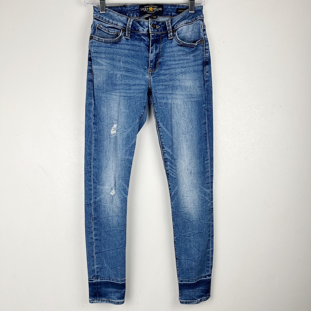 Lucky Brand Sasha Super Skinny Jeans Mid Rise Distressed Womens Size 4/27